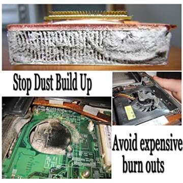 Compressed Air Duster Can MAX Professional Cleaner 1111 Blow Off Non-toxic & No Bitternt 8oz. Stop the Build-up of Dust in Your Electronics, Clogging up the Cooling Fan. Pack of 2