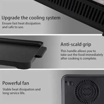 ONNASE Double Induction Cooktop, 1800W Electric Stove Top Burner with Removable Non-Stick Griddle Pan, 2 Induction Burners, 11 Temperature & Power Levels, 3-Hour Timer, Black