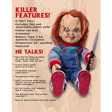 Spirit Halloween 2 Ft Talking Chucky Doll - Scary Fun!