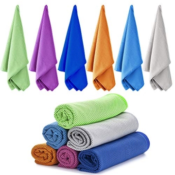 Ailawuu Cooling Towels 6-Pack, Soft Breathable Microfiber for Sports and Outdoor Activities