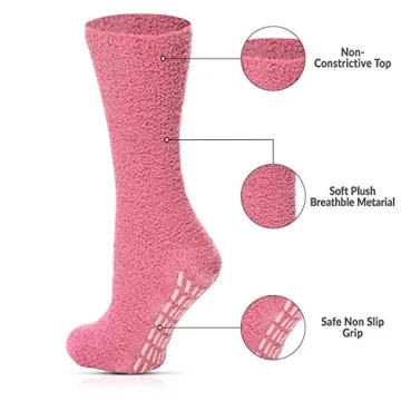 Debra Weitzner Non-skid Socks Fuzzy Comfort for All