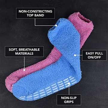Debra Weitzner Non-skid Socks Fuzzy Comfort for All