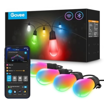 Govee Smart Outdoor String Lights 96ft RGBIC WiFi Alexa