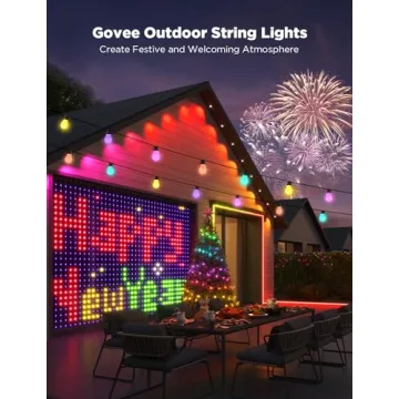 Govee Smart Outdoor String Lights 96ft RGBIC WiFi Alexa