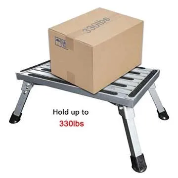 Portable RV Steps Platform Foldable Anti-Slip Rubber Feet 330lbs Load Capacity Durable Ladder Caravan Camping Tool Portable