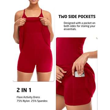 Stylish Womens Tennis Dress with Built-in Bra & Shorts