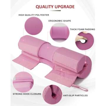 LAVVON Barbell Squat Pad Set Nylon Padding Antislip- Thick Foam Barbell Pad for Squats Cushion,Lunges&Bar Padding for Hip Thrusts -Standard Weight Bar Pad -with Wrist Straps Weightlifting