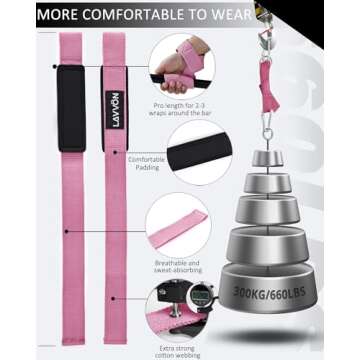 LAVVON Barbell Squat Pad Set Nylon Padding Antislip- Thick Foam Barbell Pad for Squats Cushion,Lunges&Bar Padding for Hip Thrusts -Standard Weight Bar Pad -with Wrist Straps Weightlifting