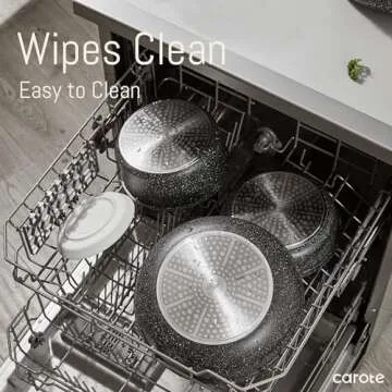 CAROTE 11pcs Nonstick Cookware Set - Space Saving & Versatile