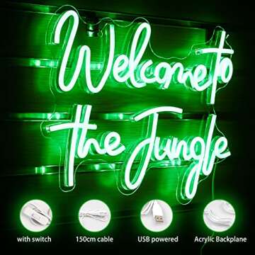 Welcome to the Jungle Neon Sign for Vibrant Decor