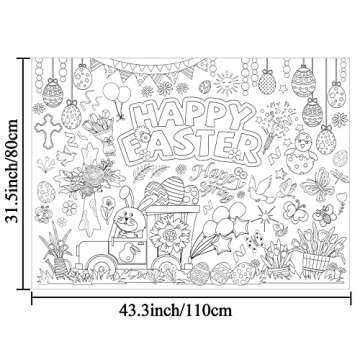 Tevxj Giant Easter Coloring Poster - Perfect for Kids' Creative Fun