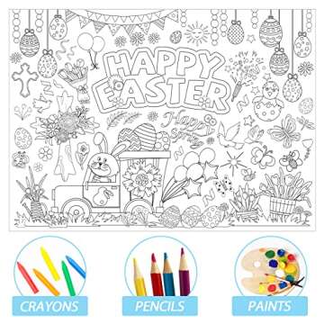 Tevxj Easter Coloring Poster for Kids - Giant Fun!