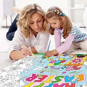 Tevxj Easter Coloring Poster for Kids - Giant Fun!
