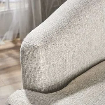 Christopher Knight Home Sheena Mid-Century Modern Fabric Loveseat, Beige / Natural