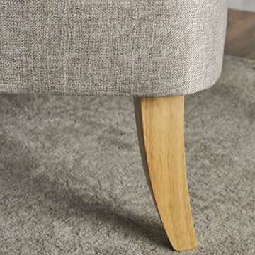 Christopher Knight Home Sheena Mid-Century Modern Fabric Loveseat, Beige / Natural