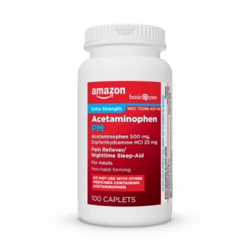 Amazon Basic Care Acetaminophen PM Caplets for Restful Sleep