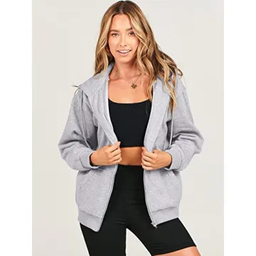 Stylish ANRABESS Zip Up Hoodie for Women - Cozy & Chic