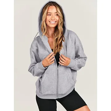 Stylish ANRABESS Zip Up Hoodie for Women - Cozy & Chic