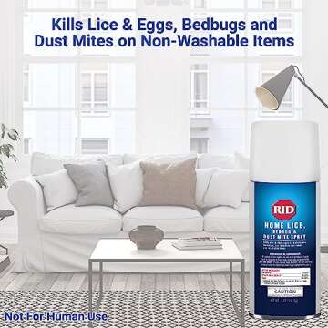 Rid Home Lice Bed Bug Dust Mite Spray Home Treatment Spray With Permethrin Kills Lice and Lice Eggs ...