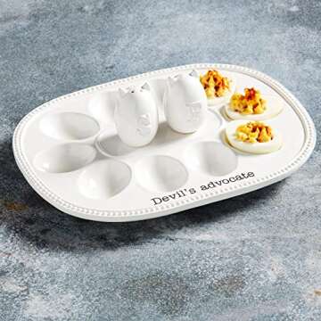 Mud Pie Deviled Egg Tray with Salt and Pepper Shakers