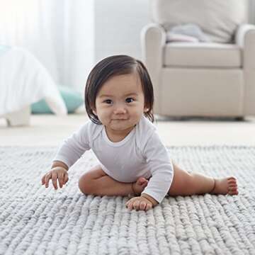 Gerber Baby Girls Long-Sleeve Onesies with Mitten Cuffs