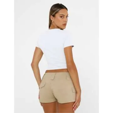 AUTOMET Womens Short Sleeve Crop Top for Summer 2025