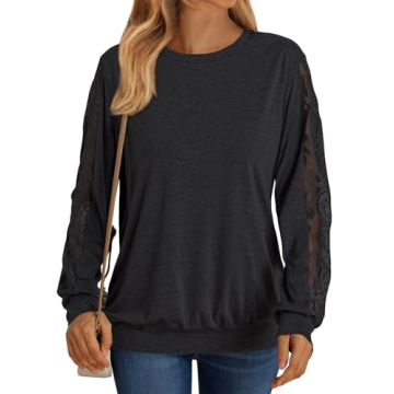 AUTOMET Women's Long Sleeve Lace Tops - Casual Fall Fashion