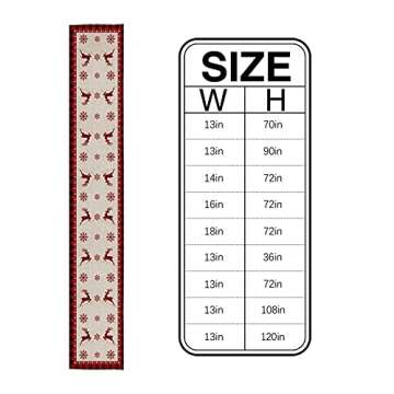 CHAOCCZ Christmas Table Runner - Winter Merry Christmas Theme The Jumping Elk and Snowflake Burlap Table Runner 72 Inches Long for Dining Room, Kitchen, Party Table Decor, 13'' x 72'', 13x72in