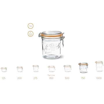 Le Parfait French Terrines Wide Mouth Glass Canning Jars