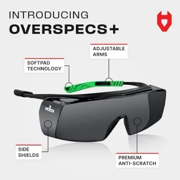 NoCry Tinted Safety Glasses Over Eyeglasses - UV400