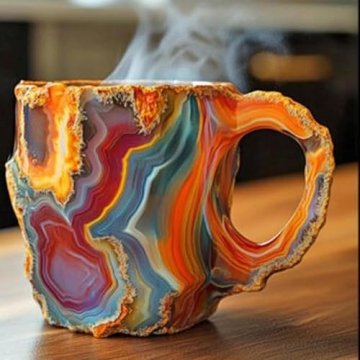 Wusdayer 200ml Mineral Crystal Coffee Mugs - Colorful