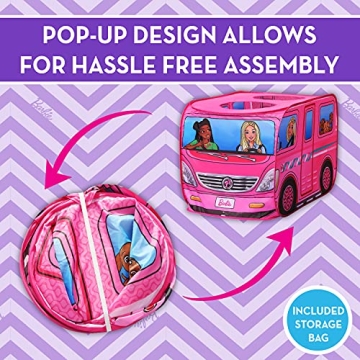 Barbie Camper Play Tent Easy Pop Up for Kids Adventure