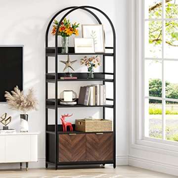 Stylish Tribesigns Bookshelf with Modern Storage Cabinet