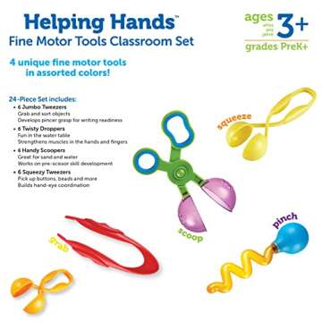 Learning Resources Fine Motor Tools Set 24 Pieces Ages 3+
