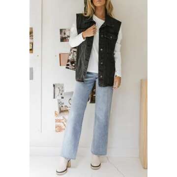 KDF Straight Leg Jeans Women High Waisted Raw Hem