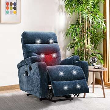 CNchef Electric Power Lift Recliner Chair Sofa with Massage and Heat for Elderly, 3 Positions, 2 Sid...