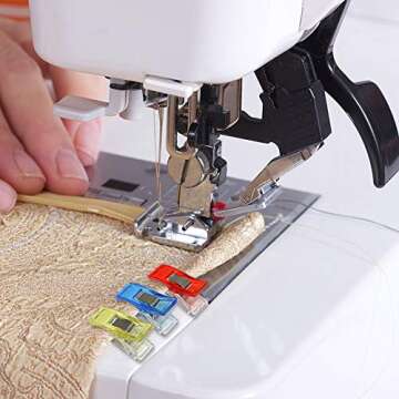 Sewing Clips, Pack of 60 Multipurpose Fabric Clips, Quilting Clips, Binding Clips for Quilting Clips for Sewing, Assorted Colors Craft Clips with Tin Box Package, Also Suitable for Hanging Objects