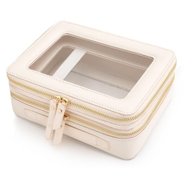 Aveniee Large Clear Makeup Bags, Double Layer Cosmetic Bags with Separate Brush Compartment, Travel ...