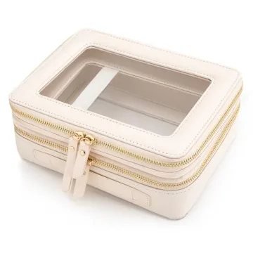 Aveniee Large Clear Makeup Bags, Double Layer Cosmetic Bags with Separate Brush Compartment, Travel ...