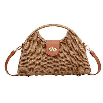 Women Straw Crossbody Bag Handwoven Rattan Tote Bags Straw Top Handle Shoulder Handbag Summer Beach ...