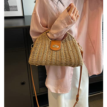 Stylish Straw Crossbody Bag for Summer & Beach Adventures