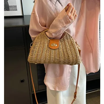Stylish Straw Crossbody Bag for Summer & Beach Adventures