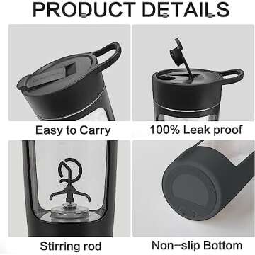 JOTER & LIBEAR Electric Shaker Bottle, Made with Tritan - BPA Free - Portable Mixer Cup/USB Rechargeable Shaker Cups for Protein Shakes and Meal Replacement Shakes, 22 oz (Pink)