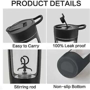 JOTER & LIBEAR Electric Shaker Bottle, Made with Tritan - BPA Free - Portable Mixer Cup/USB Rechargeable Shaker Cups for Protein Shakes and Meal Replacement Shakes, 22 oz (Pink)