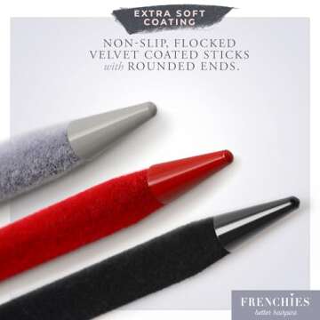 Frenchies French Twist Chinese Hair Sticks, Ultra Flocked Extra Soft Hair Chopsticks for Women, Girl...