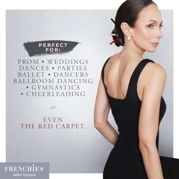 Frenchies French Twist Chinese Hair Sticks, Ultra Flocked Extra Soft Hair Chopsticks for Women, Girls, Teens, Buns, Dancers, Womens Wedding Accessories for Updo Hairstyles, Pack of 3, Black