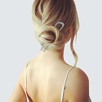 FRDTLUTHW 5.5Inch Large French Hair Pin, U-shaped 2 Prong Bun Hair Sticks for Thick Long Hair(pack o...