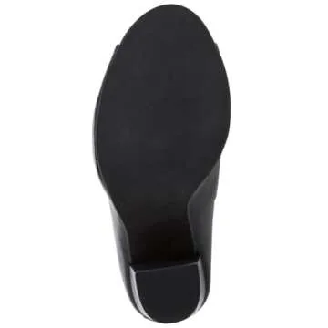 FSJ Peep Toe Slouch Ankle Boots for Women - Chunky Heel