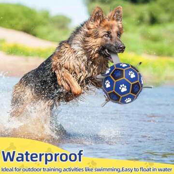 Dog Soccer Ball Interactive Dog Toys for Tug of War, Durable Outdoor Indoor Dog Water Toys with 9 Nylon Straps Gift Birthday for Small Dogs & Medium(6 inch)