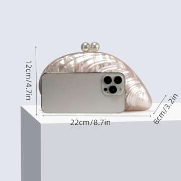 Elegant UMREN Seashell Acrylic Clutch Bag for Women